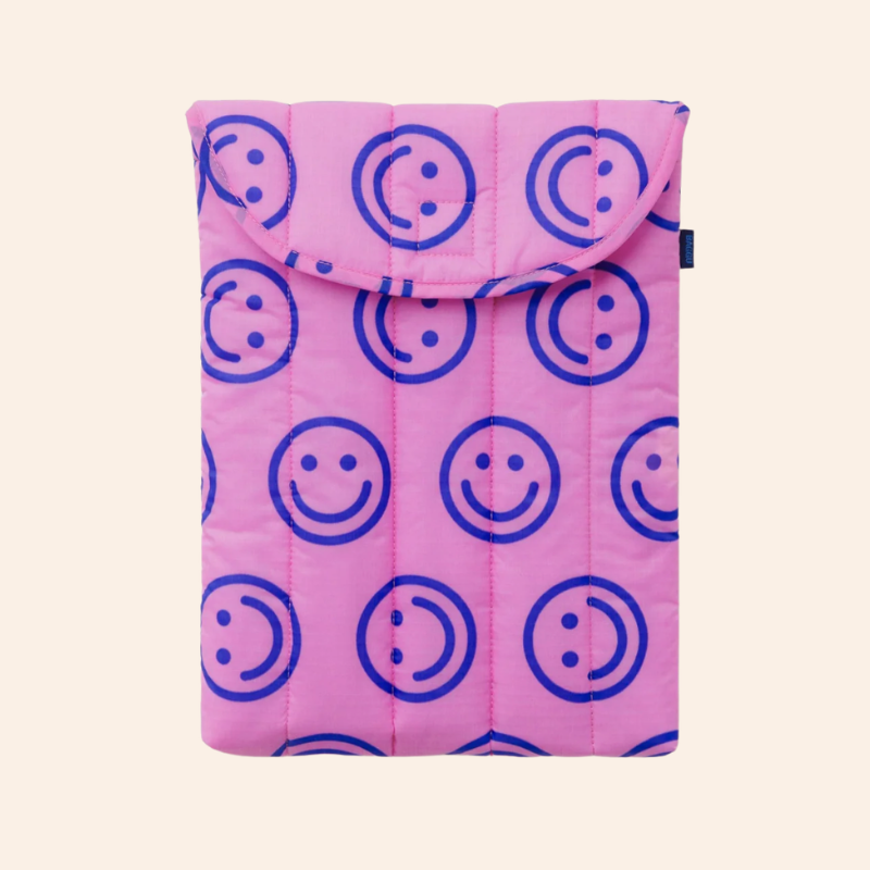 Puffy Laptop Sleeve - Pop Pink Happy