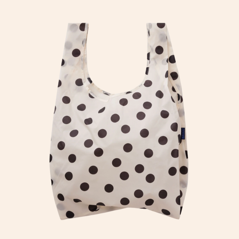 Baggu Reusable Bag - Cream/Black Polka Dot