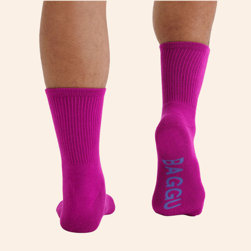 Baggu Ribbed Socks - Deep Fuschia