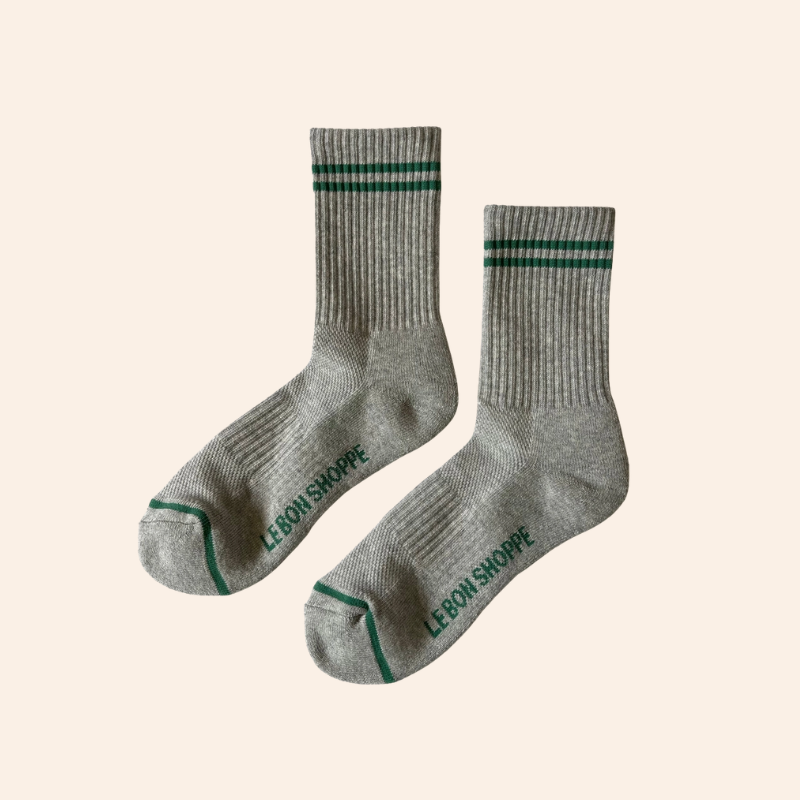 Boyfriend Socks - Light Grey