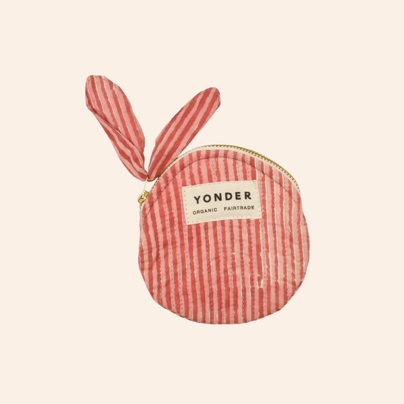 Quilted Coin Purse - Red Stripe