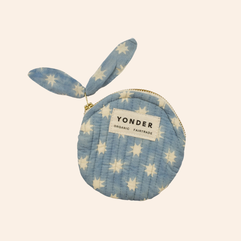 Quilted Coin Purse - Blue Star