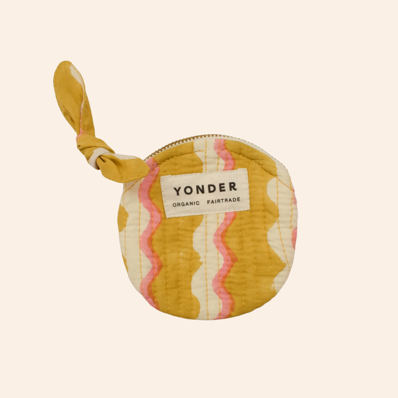 Quilted Coin Purse - Chartreuse Wiggle