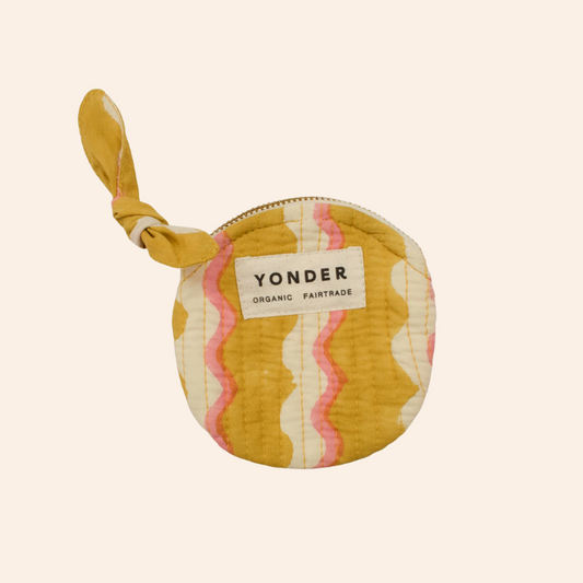 Quilted Coin Purse - Chartreuse Wiggle