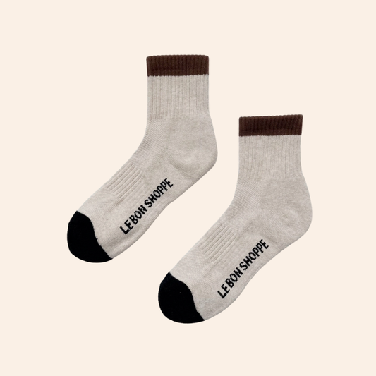Colour Block Socks - Black Coffee