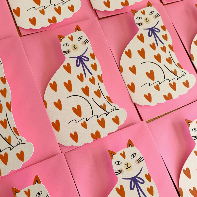 Heart Kitty Card