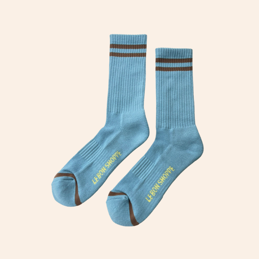 Extended Boyfriend Socks - Powder Blue
