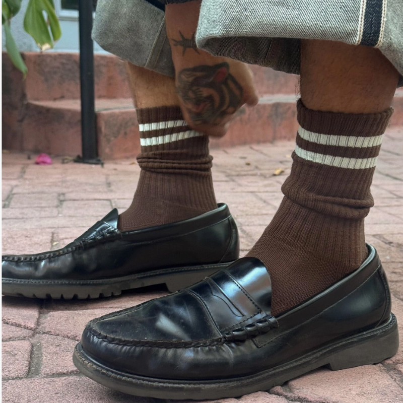 Extended Boyfriend Socks - Wood