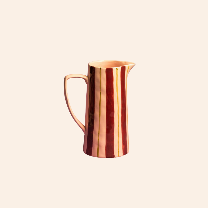 Striped Jug - Pink/Burgundy