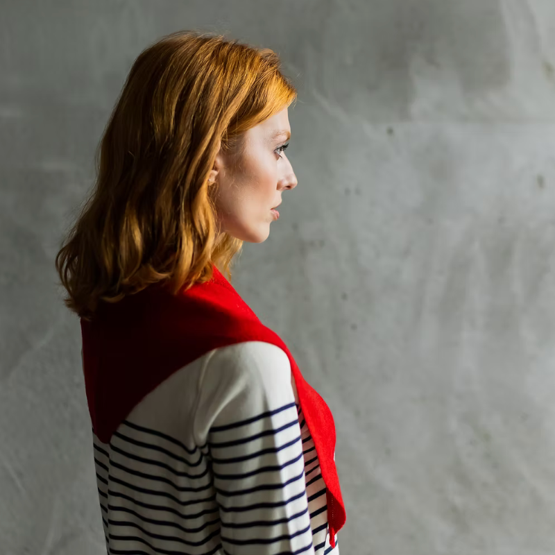 Triangle Neck Scarf - Ruby Red