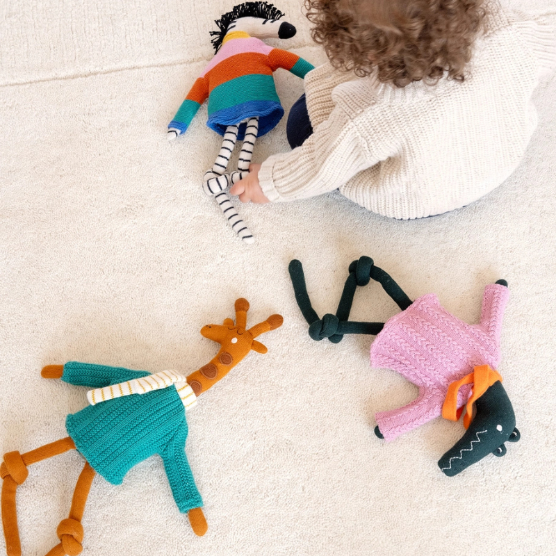 Cotton Knit Animal Ragdoll - Giraffe