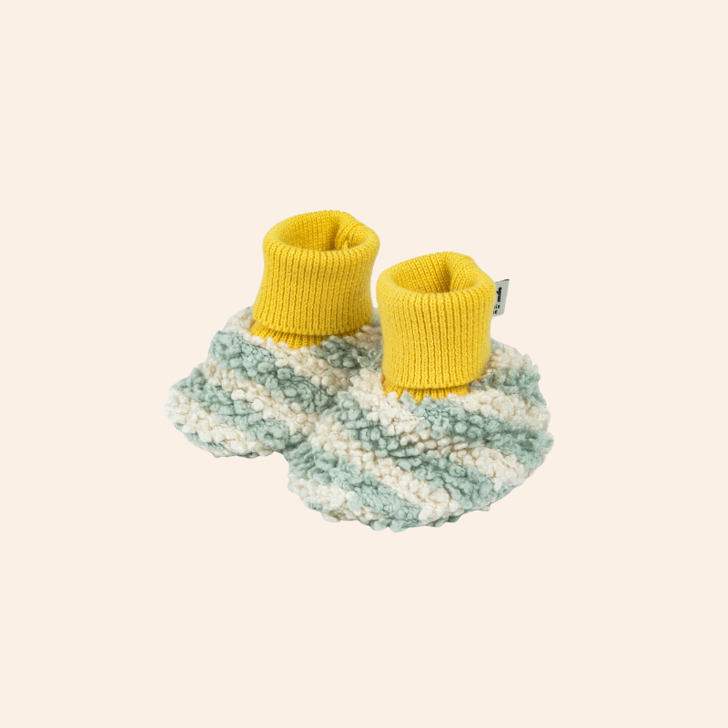 Cotton Baby Slipper Socks - Sage