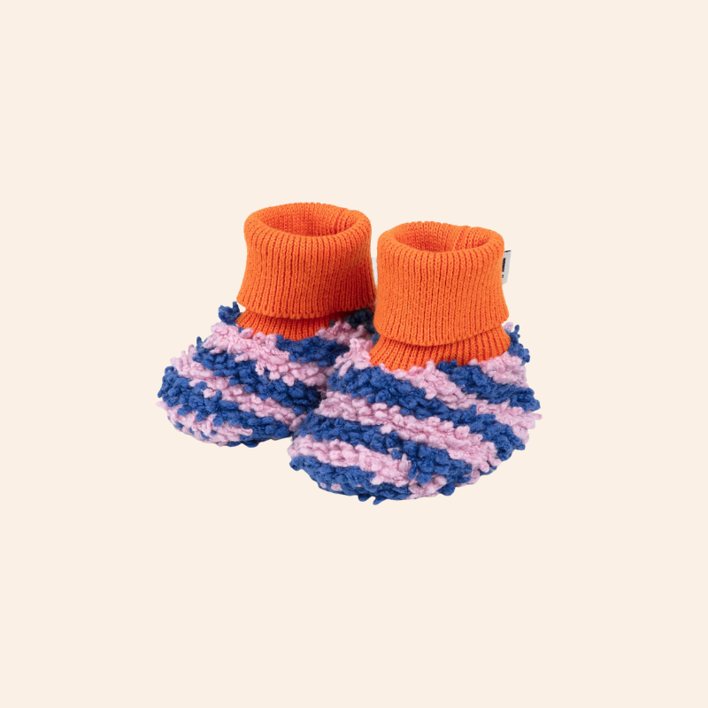 Cotton Baby Slipper Socks - Cobalt