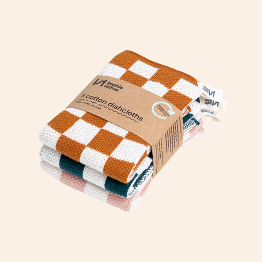 Reusable Dishcloths - Rust/Green/Pink