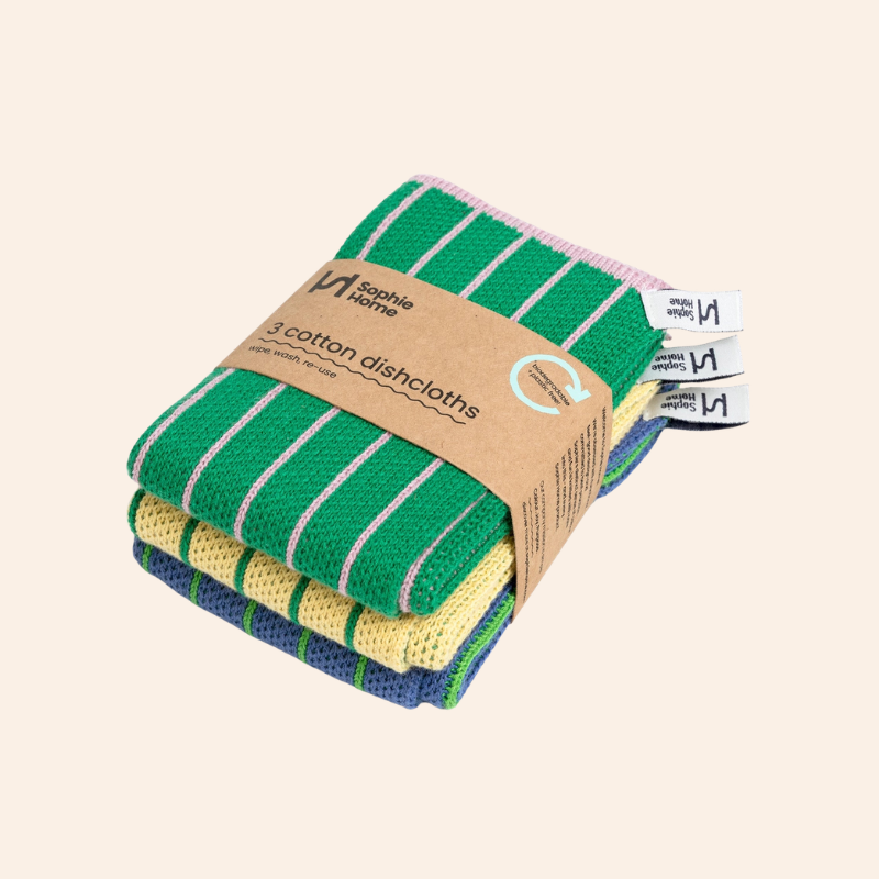 Reusable Dishcloths - Striped Green