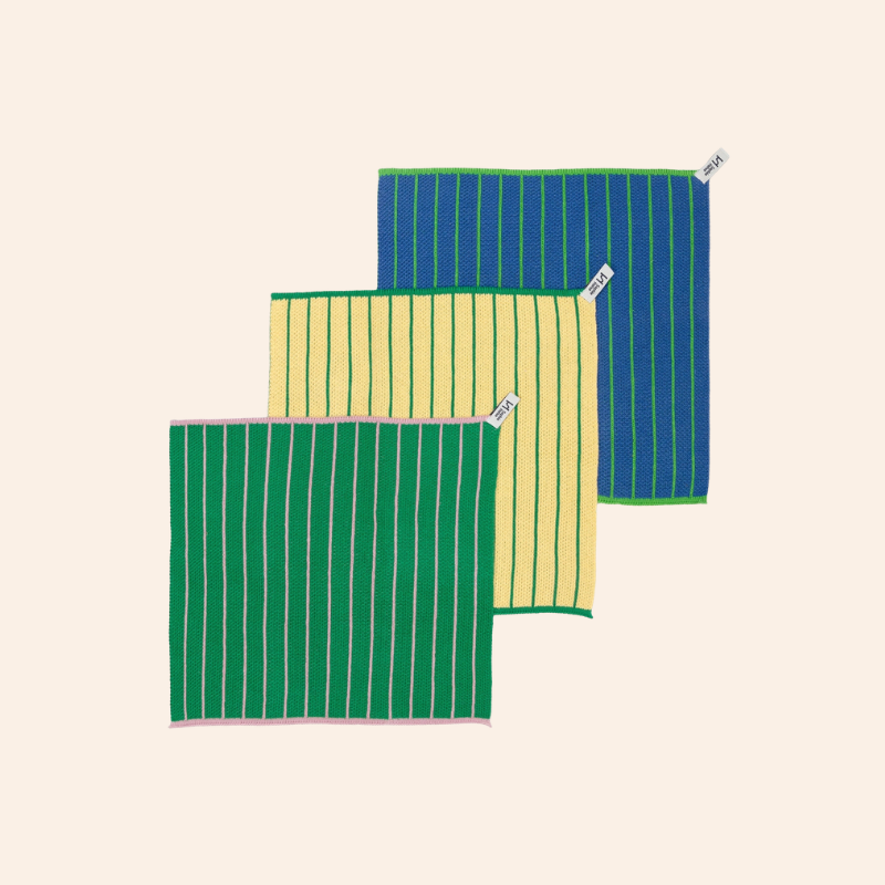 Reusable Dishcloths - Striped Green