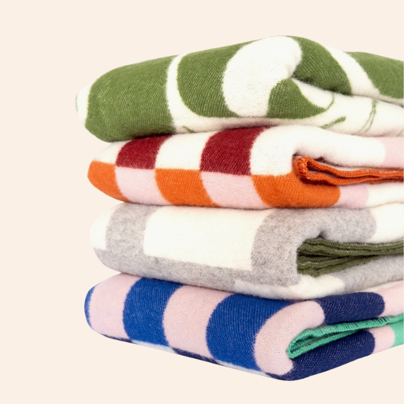 Wool Blanket - Green Leaf