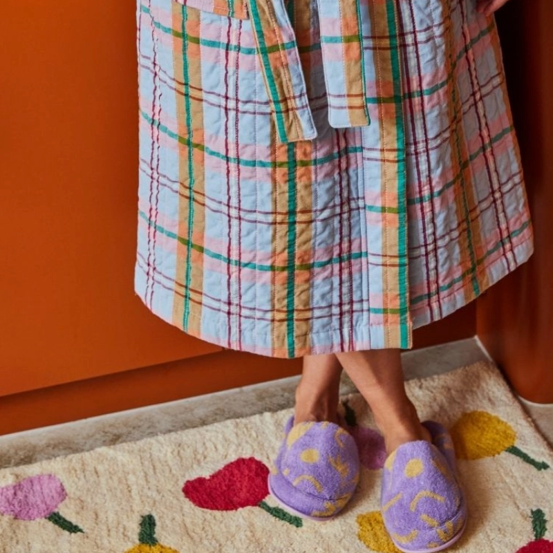 Terry Slippers - Lilac Floral Dreams