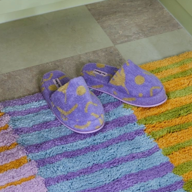 Terry Slippers - Lilac Floral Dreams