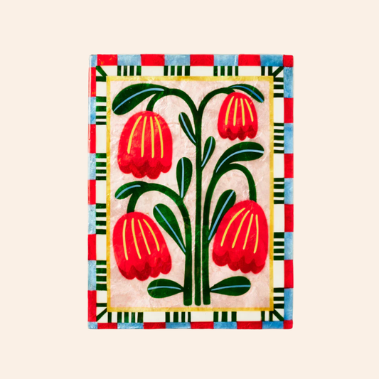 Shell Tile - Rectangle Red Floral