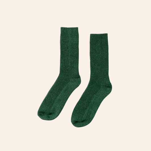 Winter Sparkle Socks - Evergreen