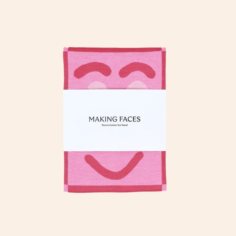 Tea Towel - Making Faces Pink