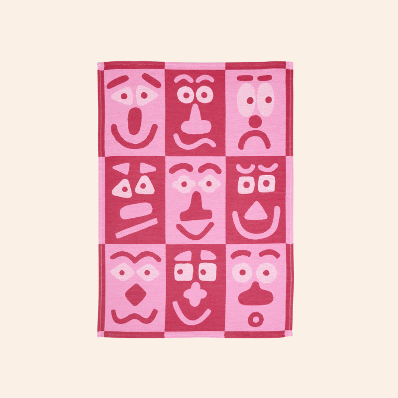 Tea Towel - Making Faces Pink