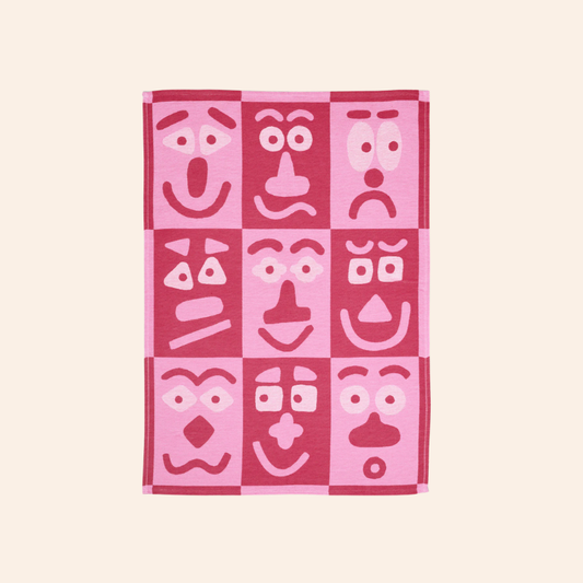 Tea Towel - Making Faces Pink