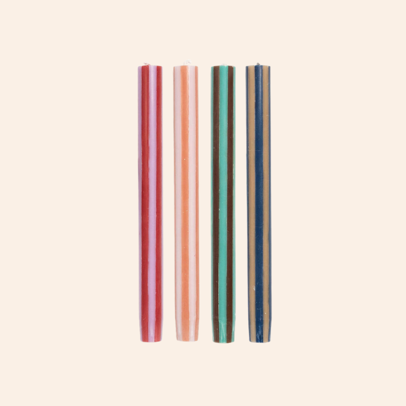 Stripe Dinner Candle Set - Contrast 4