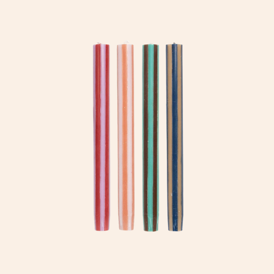 Stripe Dinner Candle Set - Contrast 4