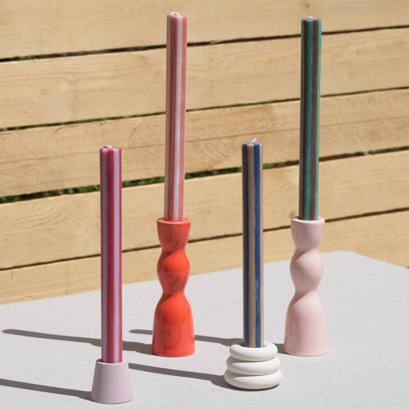 Stripe Dinner Candle Set - Contrast 4